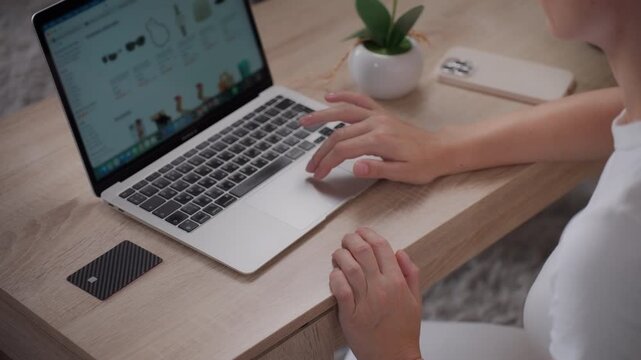 Woman browsing seasonal offers on laptop with bank card ready for online purchase. Holiday shopping, exclusive discounts, ecommerce sales and digital consumer concept.