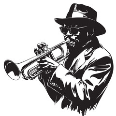 trumpet player silhouette © bariyanto