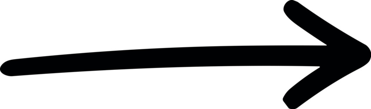 A simple, bold black arrow pointing to the right on a white background