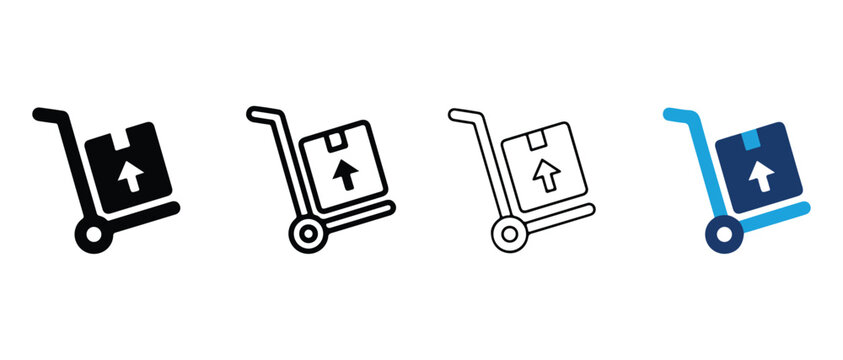 hand trucks with boxes on them for moving and lifting heavy objects easily  warehouse equipment