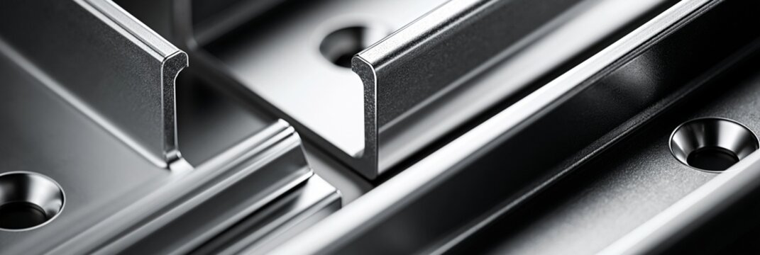 Closeup medium shot of lowprofile steel mounting brackets showcasing sleek design and compact support for wiring devices in tight spaces.