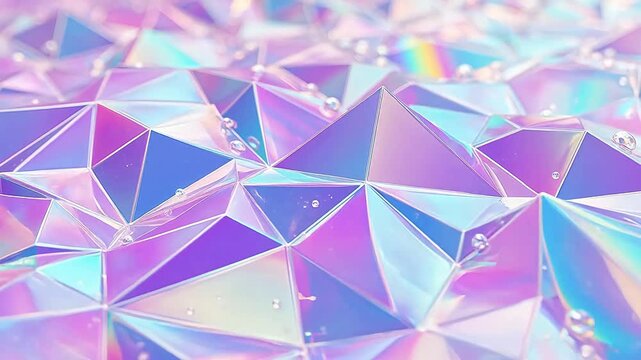 Futuristic geometric prism with holographic glow