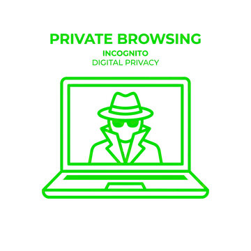Laptop Screen Showing Incognito Spy Persona for Digital Privacy and Private Browsing