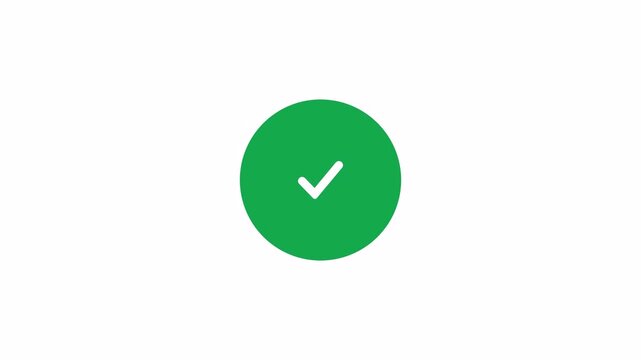 Suitable for business presentations, websites, and applications. Indicates success, approval, completion, correct status with a vivid green checkmark icon.