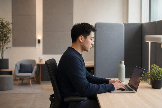 Employee Working in a Low Stimulation Office Zone