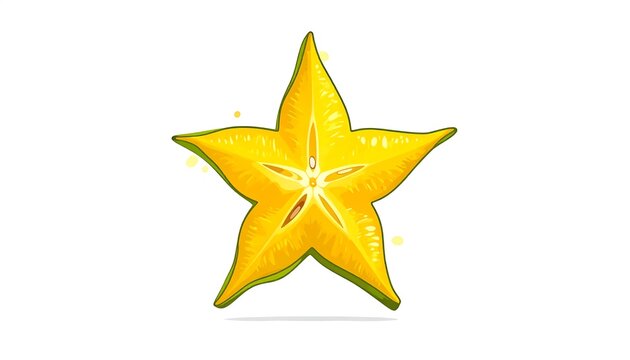 Golden yellow star shaped geometric symbol isolated.