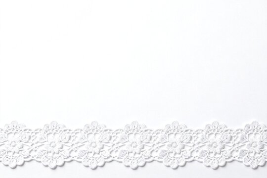 White lace border on plain background