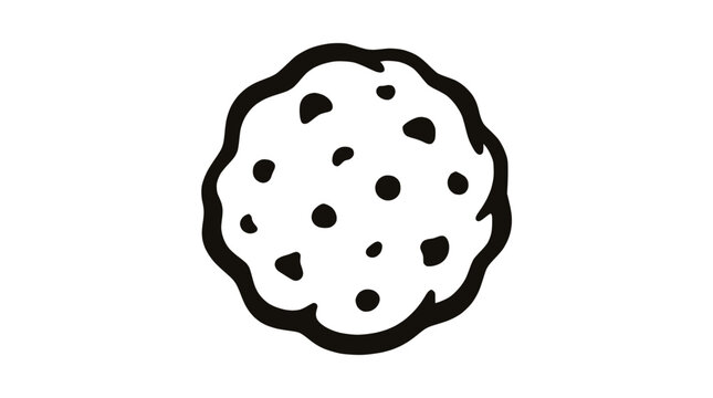 Chocolate chip cookie icon on dark background.