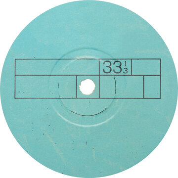 Vintage green vinyl record label realistic photography, png isolated on transparent background for graphic design