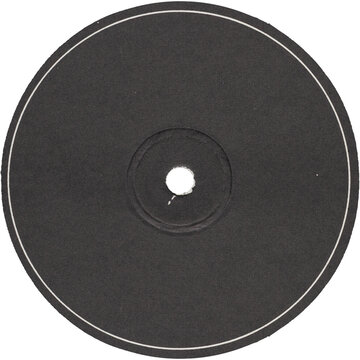 Retro black vinyl record label realistic photography, png isolated on transparent background for graphic design