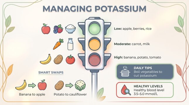 Managing potassium levels for kidney patients infographic