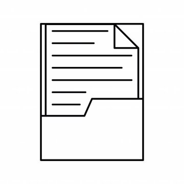 Document Folder Outline style icon animation with minimal, smooth transitions, and simple. No background. Alpha Channel
