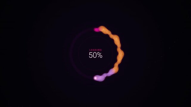 Dynamic Circular Loading Progress Bar With Gradient Fluid Particle Animation