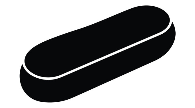 French Eclair Pastry Silhouette Vector Icon Illustration