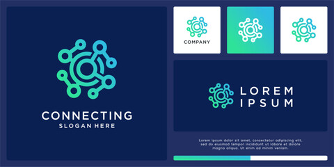 Tech connecting logo design abstract template © cre_ART_ive