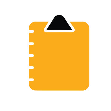 Yellow Notepad With Black Tab.