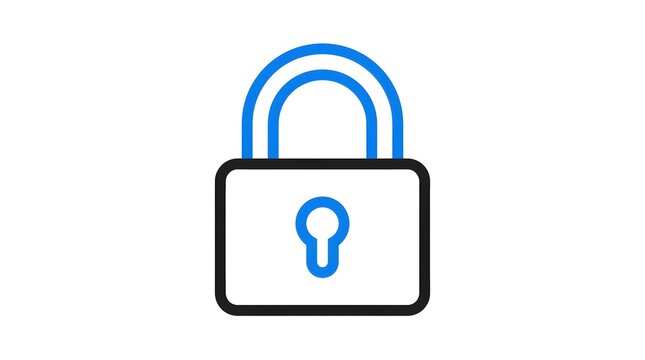 lock icon on blue button