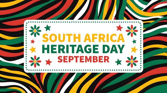 South africa heritage day celebration with flag colors and stars
