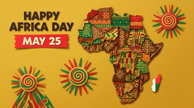 Vibrant african textile pattern with celebratory symbols and text celebration kente