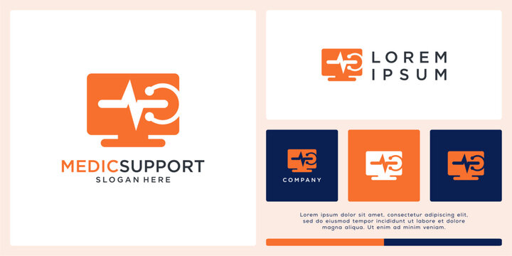 Medic support logo design template