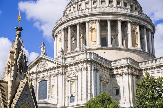 St. Paul's cathedral view. Dome against of a blue sky. London, UK 2026