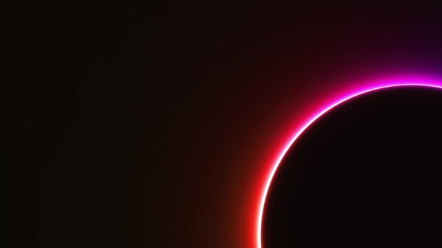 Glowing neon circles pulse with vibrant blue and purple light in a seamless 3D animation background loop perfect for tech presentation title sequences and overlays