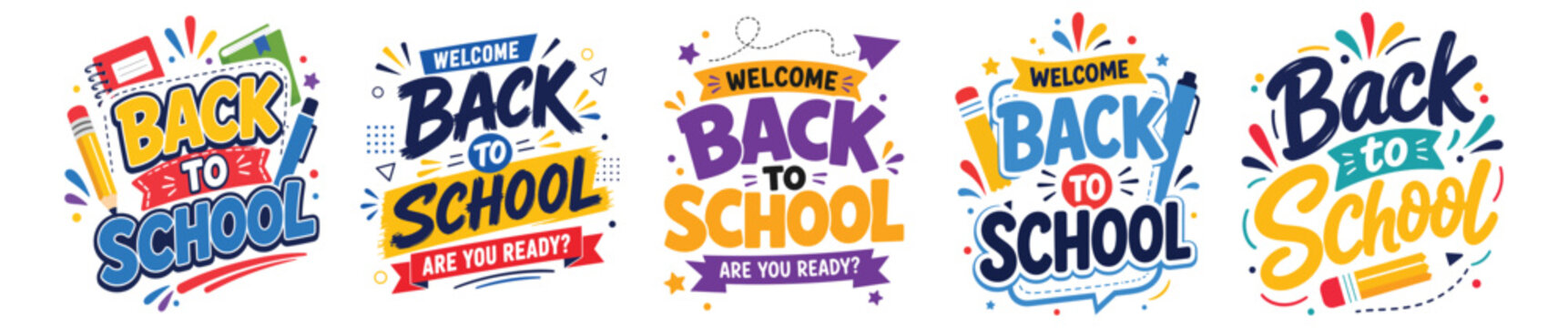 Colorful back to school vector banner with welcome message and Back to School 2026, School Admission, Back to School, Back to School logo, Back to School Advertisement Template