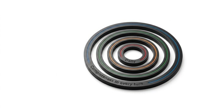 Set of industrial seals arranged in a structured circular pattern