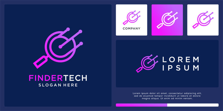 Finder tech logo design template