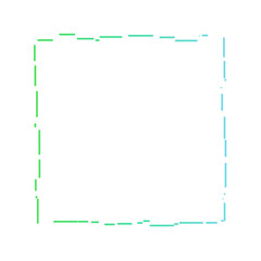 Fototapeta premium Minimalist square dashed border with green and blue gradient