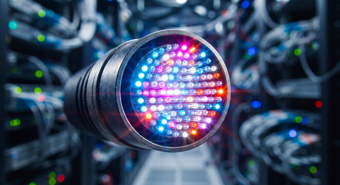 Fiber Optic Cable Ends Lighting Up