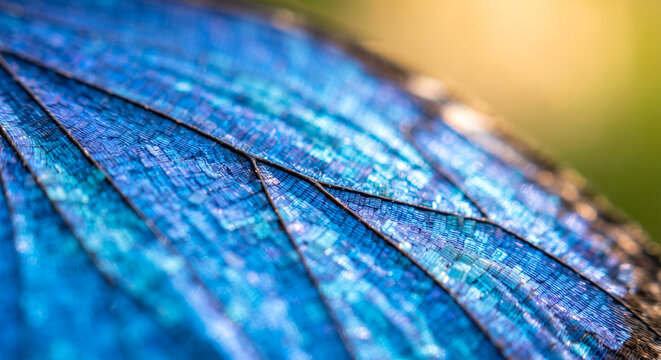 Blue Butterfly Wing Scales Macro