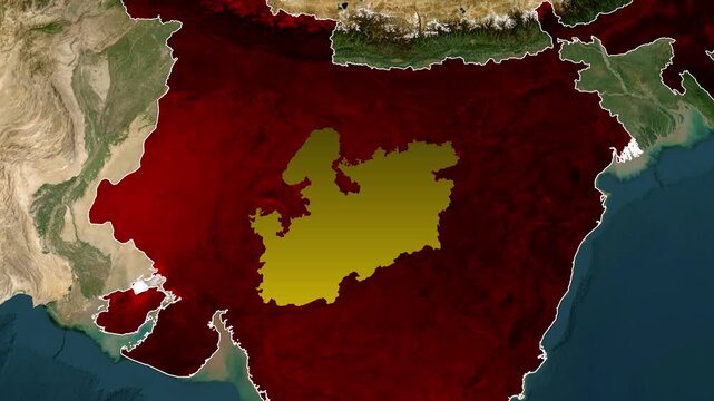 Madhya Pradesh Territory Highlight Motion Graphic with Detailed India Map and Smooth Reveal Effect