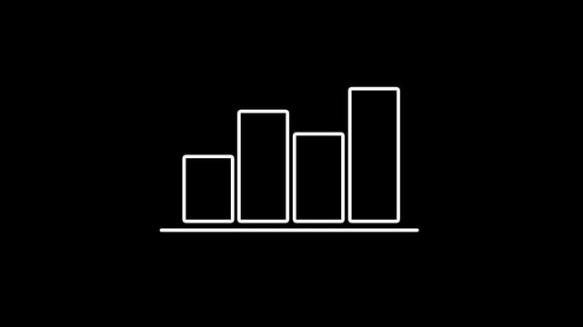 Line art success graph icon animation. Finance and business, Financial report. Financial analysis icon. Animated line growth and decrease diagram.