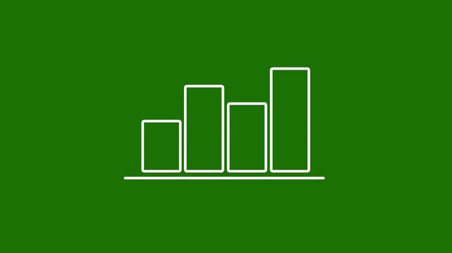 Line art success graph icon animation. Finance and business, Financial report. Financial analysis icon. Animated line growth and decrease diagram.