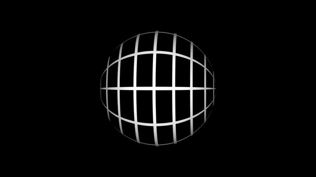 Line art globe spinning animation. Abstract world globe rotating animation.