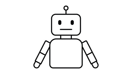Simple line drawing robot holding two pencils upright © MohammadAkib