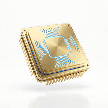 3D Technology and Artificial Intelligence Icon Set with Brain, Robot, Microchip, Cloud, Shield, and Network Symbols

