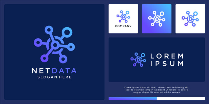 Net data logo design template abstract