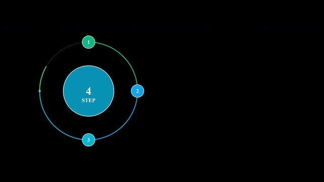Circular Progress Infographic Template Featuring Four Sequential Data Points For Business