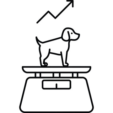 Pet Weight Monitoring Line Icon Animal Scale Growth Tracking Outline Vector Symbol