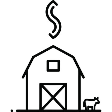 Barn Fire Line Icon Livestock Farm Emergency Outline Vector Symbol