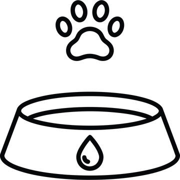 Pet Hydration Monitoring Line Icon Animal Water Intake Tracker Outline Vector Symbol