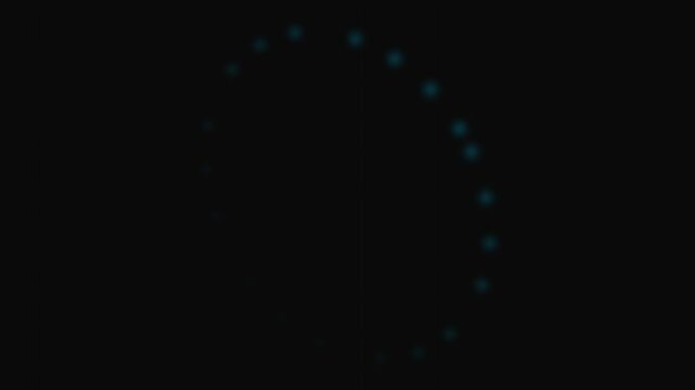 Minimalist arc of soft glowing bokeh lights against a dark black background