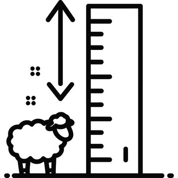 Farm Animal Growth Measurement Line Icon Livestock Height Monitoring Outline Vector Symbol