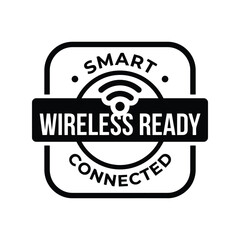 Fototapeta premium Smart wireless ready stamp seal icon. Vector badge for internet connectivity and digital technology.