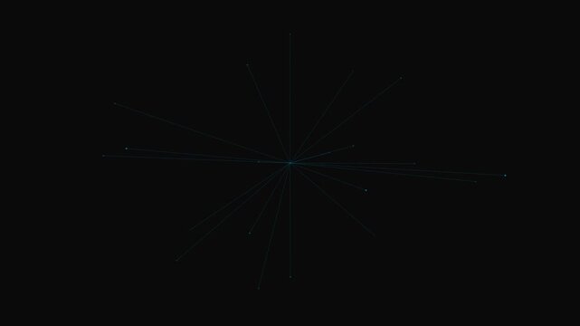 Particle physics collision event visualization in a dark background