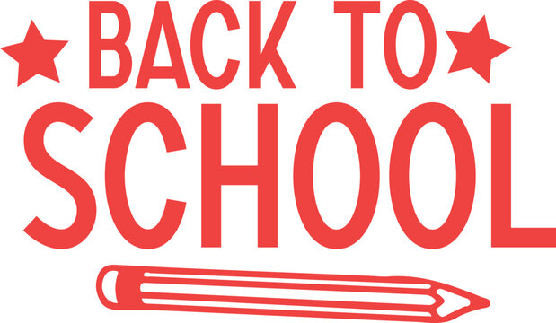 Back To School typography clip art design on plain white transparent isolated background for card, shirt, hoodie, sweatshirt, apparel, tag, mug, icon, poster or badge