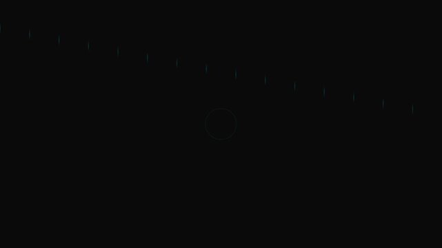 Minimalist geometric composition featuring a circular focal point on black