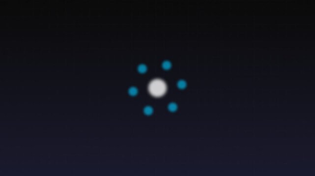 A glowing white center surrounded by a hexagonal ring of six blue dots